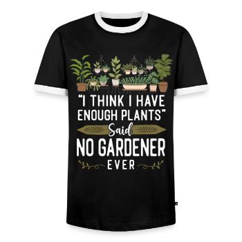 Plant Lover Gardening I Think I - Männer Kontrast-T-Shirt - Schwarz/Weiß - Vorne - AI Model Female 172 light (172cm) & AI Model Male 178 light (178cm)
