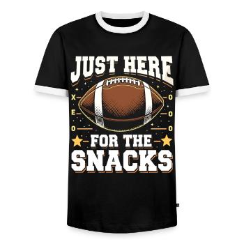 Collation de football Fan de footballeur Fans de football - T-shirt contrasté Homme - noir/blanc - Devant - AI Model Female 172 light (172cm) & AI Model Male 178 light (178cm)