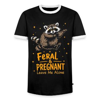 Schwangerschaft Neue Mutter Süßigkeiten Herz Niedliche Baby Enthüllung - Männer Kontrast-T-Shirt - Schwarz/Weiß - Vorne - AI Model Female 172 light (172cm) & AI Model Male 178 light (178cm)