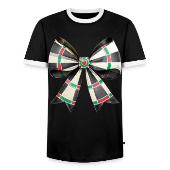 Coquette Bow Darts Player Mothers Day Pink - Men's Ringer Shirt - black/white - Front - AI Model Female 172 light (172cm) & AI Model Male 178 light (178cm)