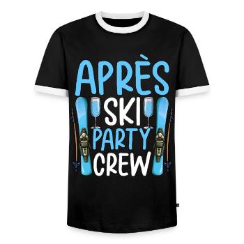 Apres Ski Party Crew - Männer Kontrast-T-Shirt - Schwarz/Weiß - Vorne - AI Model Female 172 light (172cm) & AI Model Male 178 light (178cm)