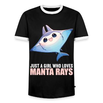 Mantas Manta Rochen - Männer Kontrast-T-Shirt - Schwarz/Weiß - Vorne - AI Model Female 172 light (172cm) & AI Model Male 178 light (178cm)