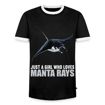 Mantas Manta Rochen - Männer Kontrast-T-Shirt - Schwarz/Weiß - Vorne - AI Model Female 172 light (172cm) & AI Model Male 178 light (178cm)