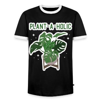 Plant Lover Gardening Monstera - Männer Kontrast-T-Shirt - Schwarz/Weiß - Vorne - AI Model Female 172 light (172cm) & AI Model Male 178 light (178cm)