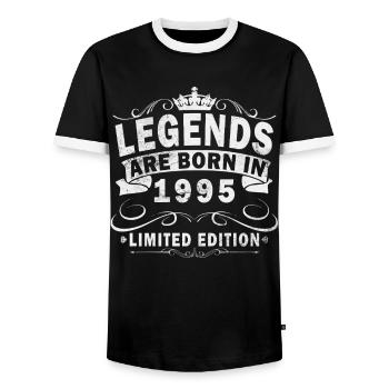 Legende 1995 Geburtstag legendär seit 1995 - Männer Kontrast-T-Shirt - Schwarz/Weiß - Vorne - AI Model Female 172 light (172cm) & AI Model Male 178 light (178cm)