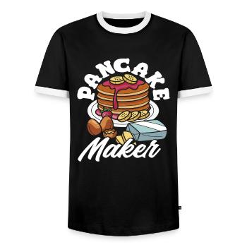 Pancake masters for breakfast lovers - Men's Ringer Shirt - black/white - Front - AI Model Female 172 light (172cm) & AI Model Male 178 light (178cm)