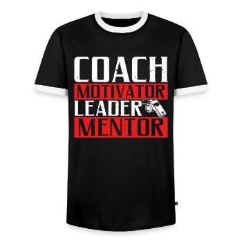 Trainer Geschenke Coach Geschenkidee - Männer Kontrast-T-Shirt - Schwarz/Weiß - Vorne - AI Model Female 172 light (172cm) & AI Model Male 178 light (178cm)