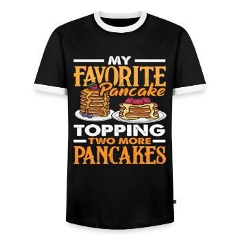 Garniture de crêpes préférée Plus de crêpes - T-shirt contrasté Homme - noir/blanc - Devant - AI Model Female 172 light (172cm) & AI Model Male 178 light (178cm)
