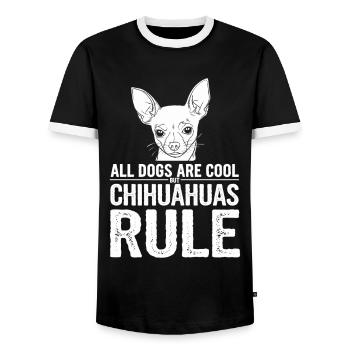 Alle Hunde Sind Cool Aber Chihuahuas Herrschen - Männer Kontrast-T-Shirt - Schwarz/Weiß - Vorne - AI Model Female 172 light (172cm) & AI Model Male 178 light (178cm)