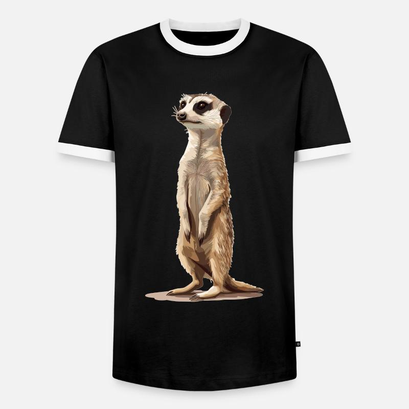 Meerkat Erdmännchen - Männer Kontrast-T-Shirt - Schwarz/Weiß