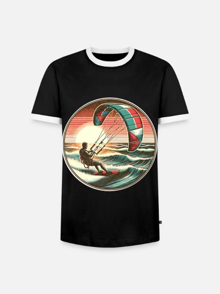 Kitesurfen Kitesurfer Kiteboard - Männer Kontrast-T-Shirt - Schwarz/Weiß