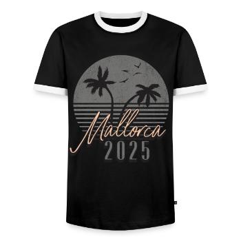 Majorque Party Crew 2025 (Garantie du prix le plus bas) - T-shirt contrasté Homme - noir/blanc - Devant - AI Model Female 172 light (172cm) & AI Model Male 178 light (178cm)