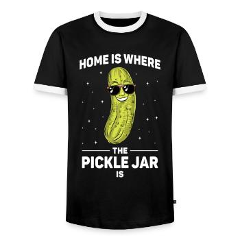 Dill Pickle Ich Gehöre Zu Den Pickles - Männer Kontrast-T-Shirt - Schwarz/Weiß - Vorne - AI Model Female 172 light (172cm) & AI Model Male 178 light (178cm)