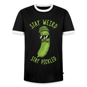 Dill Pickle Ich Gehöre Zu Den Pickles - Männer Kontrast-T-Shirt - Schwarz/Weiß - Vorne - AI Model Female 172 light (172cm) & AI Model Male 178 light (178cm)