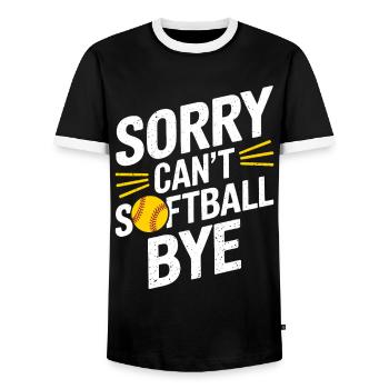 Softball Joueur de softball Drôle de cadeau de softball - T-shirt contrasté Homme - noir/blanc - Devant - AI Model Female 172 light (172cm) & AI Model Male 178 light (178cm)