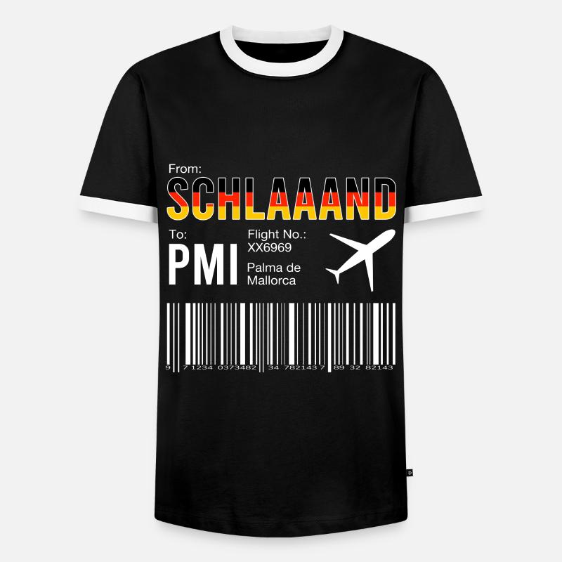 Mallorca boarding pass - Men's Ringer Shirt - black/white