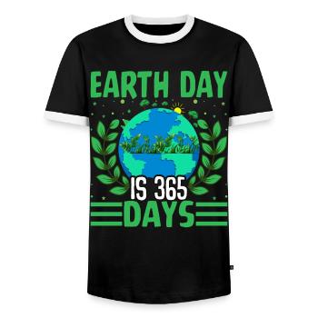Le Jour de la Terre est de 365 jours - T-shirt contrasté Homme - noir/blanc - Devant - AI Model Female 172 light (172cm) & AI Model Male 178 light (178cm)