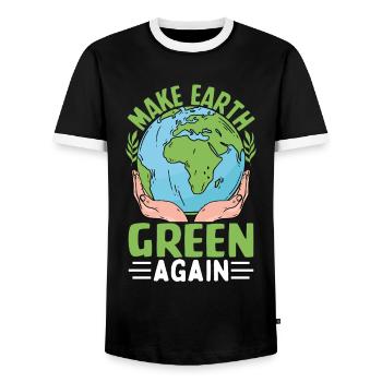Machen Sie die Erde wieder grün - Männer Kontrast-T-Shirt - Schwarz/Weiß - Vorne - AI Model Female 172 light (172cm) & AI Model Male 178 light (178cm)
