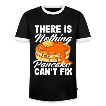 Nothing pancakes can't fix - Men's Ringer Shirt - black/white - Front - AI Model Female 172 light (172cm) & AI Model Male 178 light (178cm)