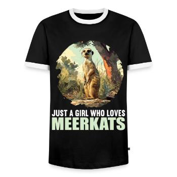 Meerkat Erdmännchen - Männer Kontrast-T-Shirt - Schwarz/Weiß - Vorne - AI Model Female 172 light (172cm) & AI Model Male 178 light (178cm)