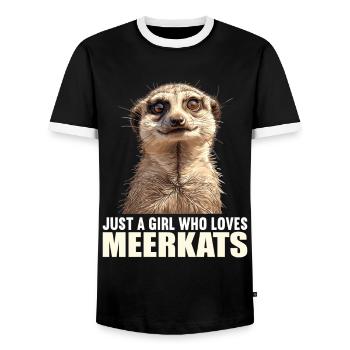 Meerkat Erdmännchen - Männer Kontrast-T-Shirt - Schwarz/Weiß - Vorne - AI Model Female 172 light (172cm) & AI Model Male 178 light (178cm)