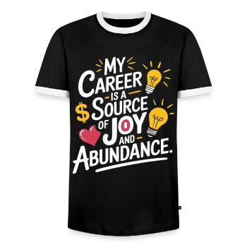 Ma carrière est une source de joie et d’abondance - T-shirt contrasté Homme - noir/blanc - Devant - AI Model Female 172 light (172cm) & AI Model Male 178 light (178cm)