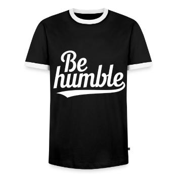 Soyez humble et faites preuve de gentillesse et - T-shirt contrasté Homme - noir/blanc - Devant - AI Model Female 172 light (172cm) & AI Model Male 178 light (178cm)