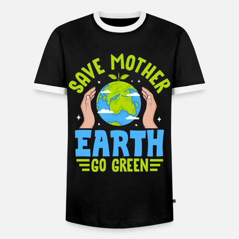Rettet Mutter Erde, wird grün - Männer Kontrast-T-Shirt - Schwarz/Weiß