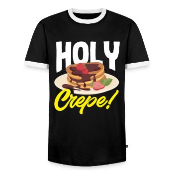 Crêpes Sainte Crêpe Plaisir du petit-déjeuner - T-shirt contrasté Homme - noir/blanc - Devant - AI Model Female 172 light (172cm) & AI Model Male 178 light (178cm)
