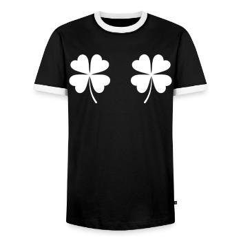 Shamrock Boobs Irish Boobies - Männer Kontrast-T-Shirt - Schwarz/Weiß - Vorne - AI Model Female 172 light (172cm) & AI Model Male 178 light (178cm)