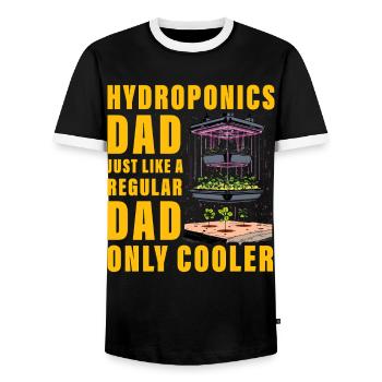 Papa hydroponique comme un papa ordinaire, mais cool - T-shirt contrasté Homme - noir/blanc - Devant - AI Model Female 172 light (172cm) & AI Model Male 178 light (178cm)