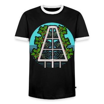 Hydroponics - Men's Ringer Shirt - black/white - Front - AI Model Female 172 light (172cm) & AI Model Male 178 light (178cm)