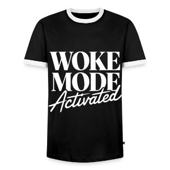 Réveillé - T-shirt contrasté Homme - noir/blanc - Devant - AI Model Female 172 light (172cm) & AI Model Male 178 light (178cm)