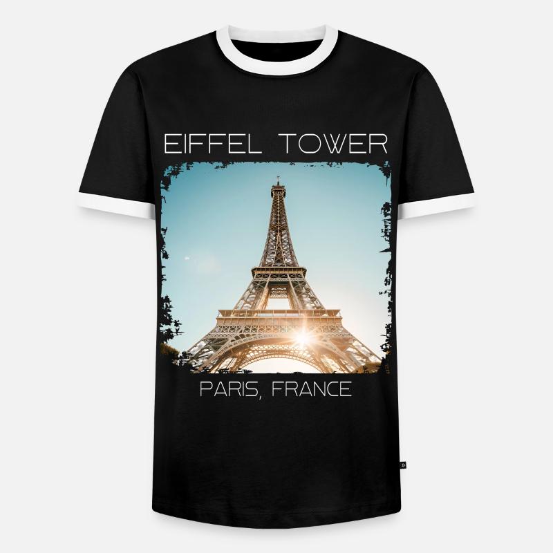 Eiffelturm - Männer Kontrast-T-Shirt - Schwarz/Weiß