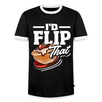 Crêpes, je renverserais cela - T-shirt contrasté Homme - noir/blanc - Devant - AI Model Female 172 light (172cm) & AI Model Male 178 light (178cm)