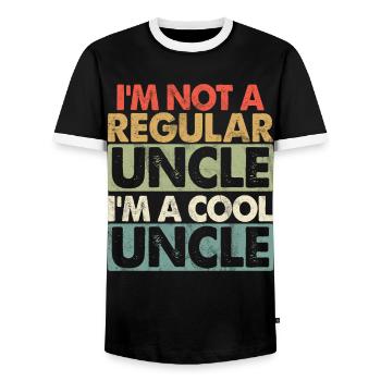 Meilleur oncle fier oncle citation humour - T-shirt contrasté Homme - noir/blanc - Devant - AI Model Female 172 light (172cm) & AI Model Male 178 light (178cm)