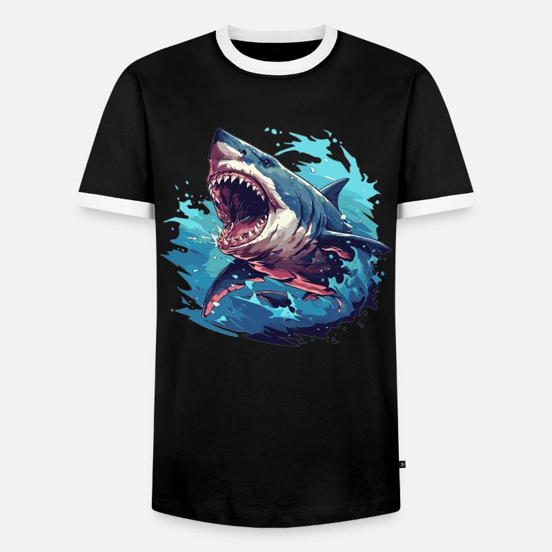 Requins Requin - T-shirt contrasté Homme - noir/blanc