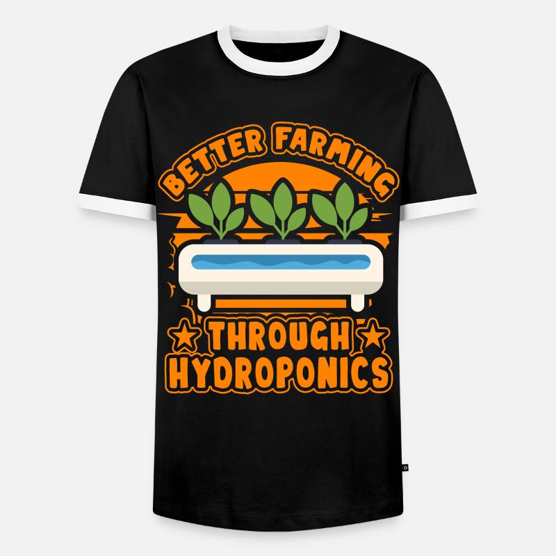 Better Farming through Hydroponics - Men's Ringer Shirt - black/white
