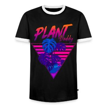 Plant Lover Gardening Dad Monstera - Männer Kontrast-T-Shirt - Schwarz/Weiß - Vorne - AI Model Female 172 light (172cm) & AI Model Male 178 light (178cm)