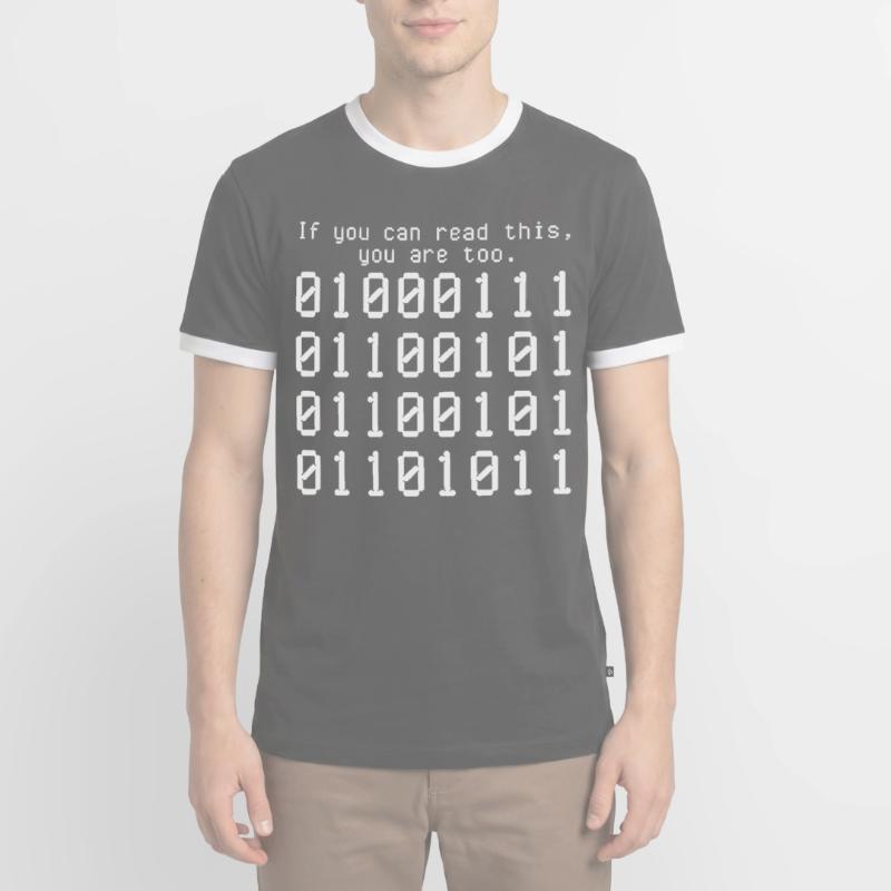 Programmierer Computercodierungssoftwareentwickler Männer Kontrast-T-Shirt
