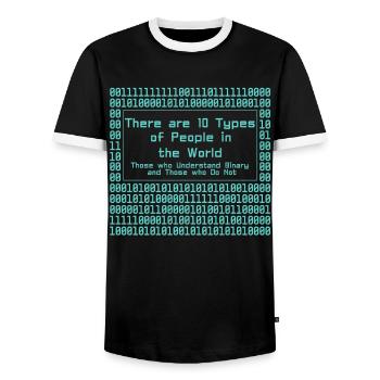 Programmer Computer Coding Software Developer - Men's Ringer Shirt - black/white - Front - AI Model Female 172 light (172cm) & AI Model Male 178 light (178cm)
