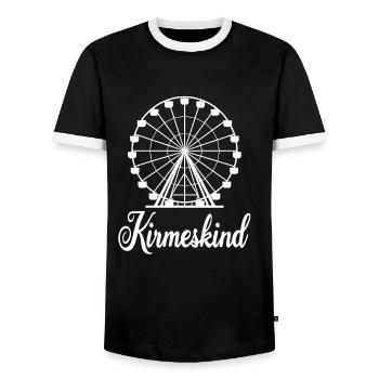 Funfair Child Ferris Wheel Nostalgia Culture Funfair - Men's Ringer Shirt - black/white - Front - AI Model Female 172 light (172cm) & AI Model Male 178 light (178cm)