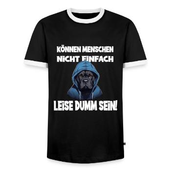 Can't people just be quietly stupid with - Men's Ringer Shirt - black/white - Front - AI Model Female 172 light (172cm) & AI Model Male 178 light (178cm)