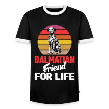 Dalmatiner Hunde Liebhaber Hundebesitzer - Männer Kontrast-T-Shirt - Schwarz/Weiß - Vorne - AI Model Female 172 light (172cm) & AI Model Male 178 light (178cm)