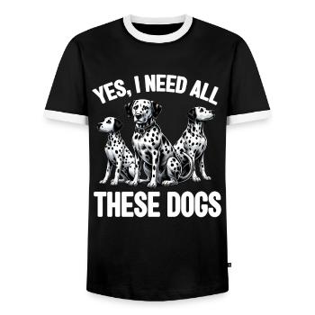 Dalmatiner Hunde Liebhaber Hundebesitzer - Männer Kontrast-T-Shirt - Schwarz/Weiß - Vorne - AI Model Female 172 light (172cm) & AI Model Male 178 light (178cm)