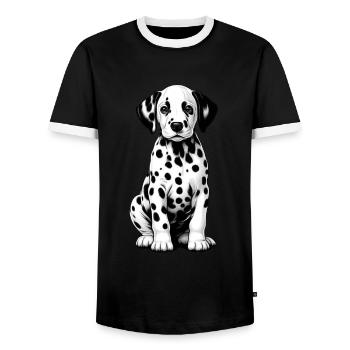 Dalmatiner Hunde Liebhaber Hundebesitzer - Männer Kontrast-T-Shirt - Schwarz/Weiß - Vorne - AI Model Female 172 light (172cm) & AI Model Male 178 light (178cm)