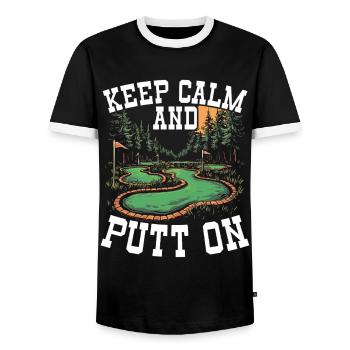 Golf Golf Golf Golf Parcours de Golf - T-shirt contrasté Homme - noir/blanc - Devant - AI Model Female 172 light (172cm) & AI Model Male 178 light (178cm)