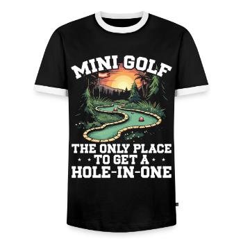 Golf Golf Golf Golf Parcours de Golf - T-shirt contrasté Homme - noir/blanc - Devant - AI Model Female 172 light (172cm) & AI Model Male 178 light (178cm)