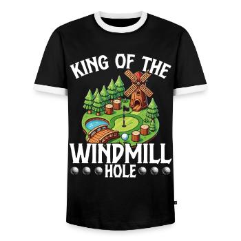 Golf Golf Golf Golf Parcours de Golf - T-shirt contrasté Homme - noir/blanc - Devant - AI Model Female 172 light (172cm) & AI Model Male 178 light (178cm)