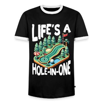 Golf Golf Golf Golf Parcours de Golf - T-shirt contrasté Homme - noir/blanc - Devant - AI Model Female 172 light (172cm) & AI Model Male 178 light (178cm)